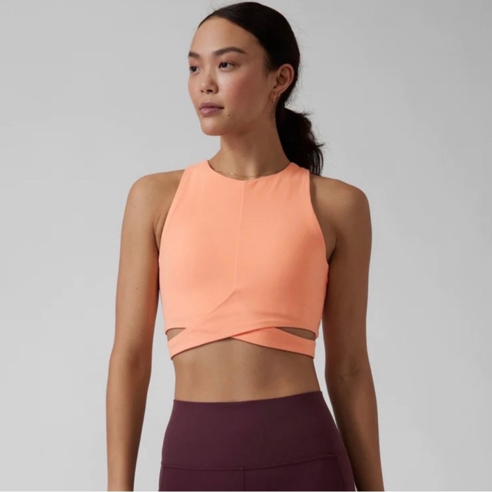 Athleta conscious orange crop top